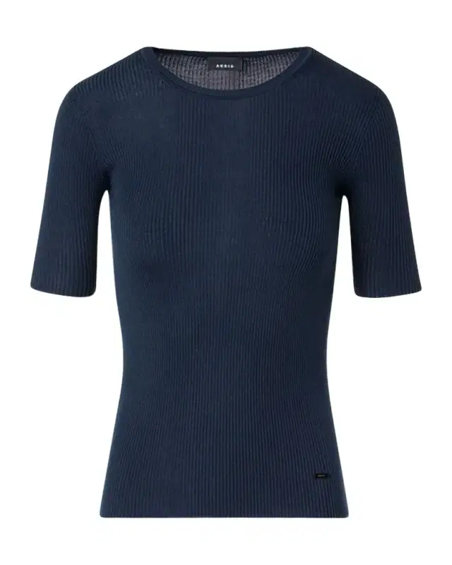 Cotton Silk Short-Sleeve Sweater