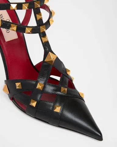 Valentino Garavani 100mm Studdy Leather Pointed-Toe Pumps | Thumbnail 3 Valentino Garavani 100mm Studdy Leather Pointed-Toe Pumps | Thumbnail 3