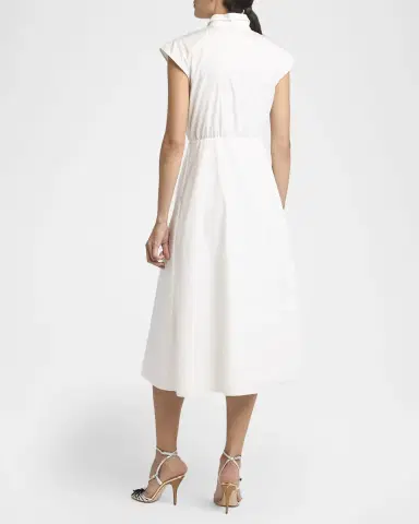 Valentino Garavani Broderie Anglaise Cap-Sleeve Midi Shirtdress | Thumbnail 3 Valentino Garavani Broderie Anglaise Cap-Sleeve Midi Shirtdress | Thumbnail 3