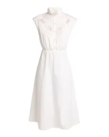 Valentino Garavani Broderie Anglaise Cap-Sleeve Midi Shirtdress | Thumbnail 1 Valentino Garavani Broderie Anglaise Cap-Sleeve Midi Shirtdress | Thumbnail 1
