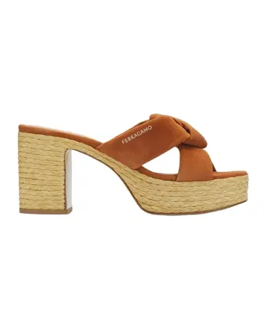 Ferragamo 85mm Douglas Leather Espadrille Platform Sandals | Thumbnail 1