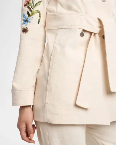 Valentino Garavani Floral Embroidered Double-Breasted Denim Jacket | Thumbnail 5 Valentino Garavani Floral Embroidered Double-Breasted Denim Jacket | Thumbnail 5