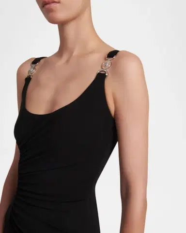 Versace Viscose-Jersey Ruched Midi Dress | Thumbnail 5