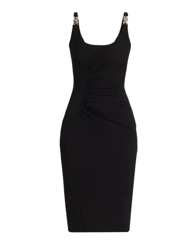 Versace Viscose-Jersey Ruched Midi Dress