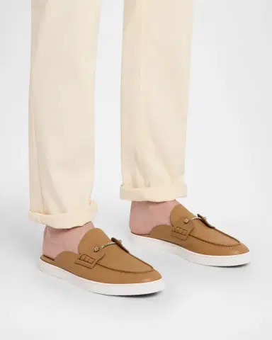 Christian Louboutin Men's Chanme Leather Slides | Thumbnail 2 Christian Louboutin Men's Chanme Leather Slides | Thumbnail 2