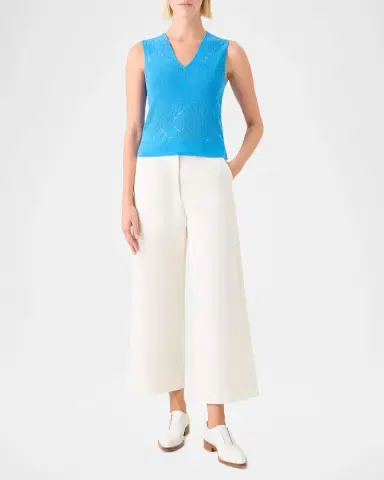 Akris Whitecaps Knit V-Neck Vest | Thumbnail 2