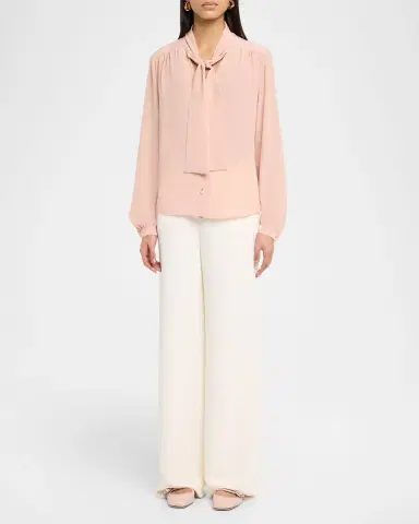 Valentino Garavani Neck Scarf Silk Crepe Shirt | Thumbnail 2 Valentino Garavani Neck Scarf Silk Crepe Shirt | Thumbnail 2