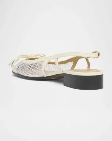 Valentino Garavani 25mm VLogo Signature Valet Mesh and Leather Ballerina Flats | Thumbnail 2