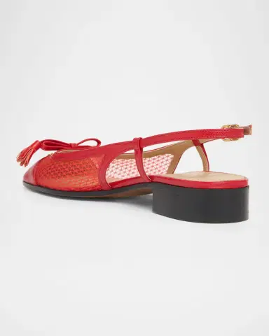Valentino Garavani 25mm VLogo Signature Valet Mesh and Leather Ballerina Flats | Thumbnail 2 Valentino Garavani 25mm VLogo Signature Valet Mesh and Leather Ballerina Flats | Thumbnail 2