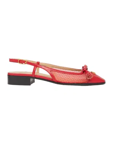 Valentino Garavani 25mm VLogo Signature Valet Mesh and Leather Ballerina Flats | Thumbnail 1 Valentino Garavani 25mm VLogo Signature Valet Mesh and Leather Ballerina Flats | Thumbnail 1
