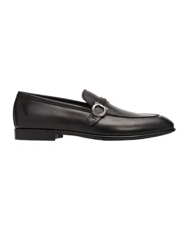 Ferragamo Men's Terence Calfskin Gancini Saddle-Strap Loafers | Thumbnail 1 Ferragamo Men's Terence Calfskin Gancini Saddle-Strap Loafers | Thumbnail 1