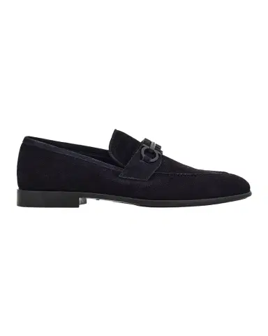 Ferragamo Men 's Foster Textured Suede Gancini Bit Loafers | Thumbnail 1 Ferragamo Men 's Foster Textured Suede Gancini Bit Loafers | Thumbnail 1