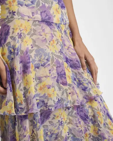 Valentino Garavani Tiered Floral Silk Chiffon Maxi Skirt | Thumbnail 5