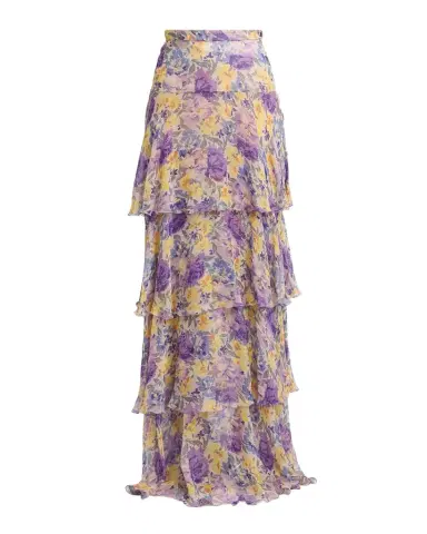 Valentino Garavani Tiered Floral Silk Chiffon Maxi Skirt | Thumbnail 1