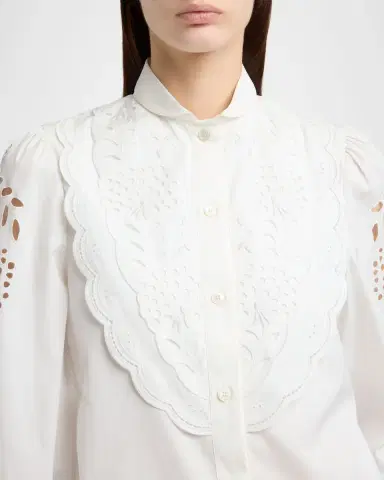 Valentino Garavani Broderie Anglaise Poplin Button-Down Shirt | Thumbnail 5 Valentino Garavani Broderie Anglaise Poplin Button-Down Shirt | Thumbnail 5