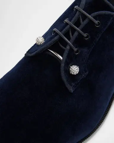 Christian Louboutin Men's Chambeliss Night Strass Velvet Derby Shoes | Thumbnail 3 Christian Louboutin Men's Chambeliss Night Strass Velvet Derby Shoes | Thumbnail 3