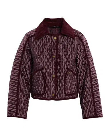 Burberry Floriston Corduroy-Trim Quilted Barn Jacket | Thumbnail 1