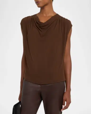 Vince Draped Cowl-Neck Top | Thumbnail 4