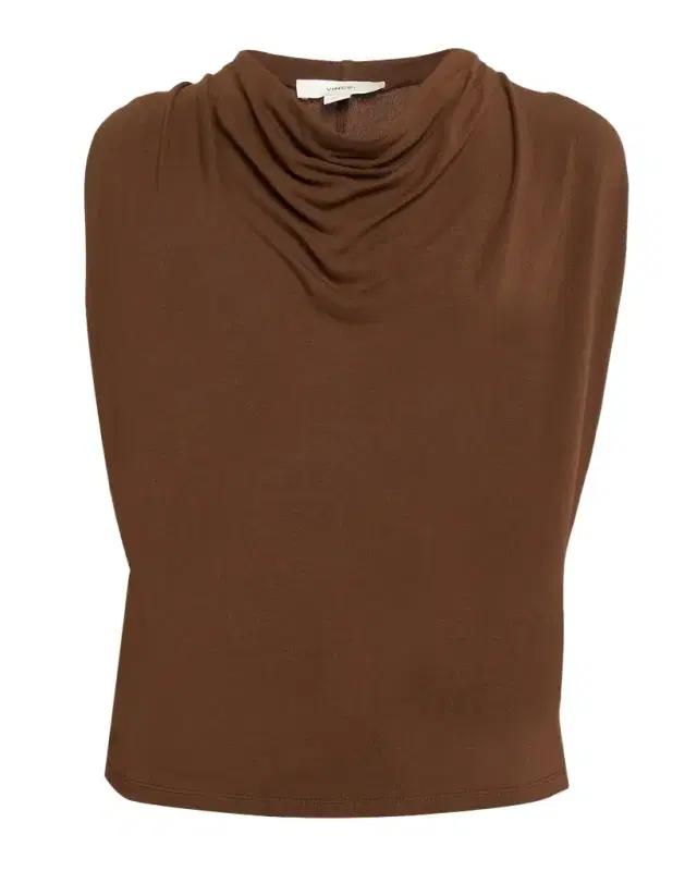Vince Draped Cowl-Neck Top