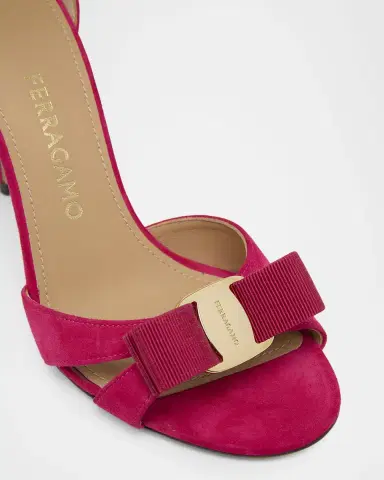 Ferragamo 95mm Roxy Suede Bow Pumps | Thumbnail 3