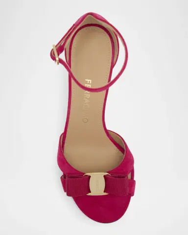 Ferragamo 95mm Roxy Suede Bow Pumps | Thumbnail 4