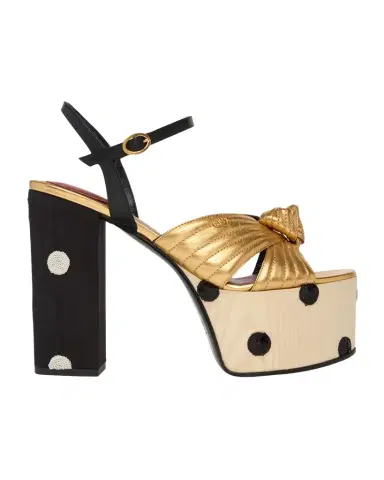 Valentino Garavani 125mm VLogo Crasher Sequined Polka Dot Leather Platform Sandals | Thumbnail 1 Valentino Garavani 125mm VLogo Crasher Sequined Polka Dot Leather Platform Sandals | Thumbnail 1