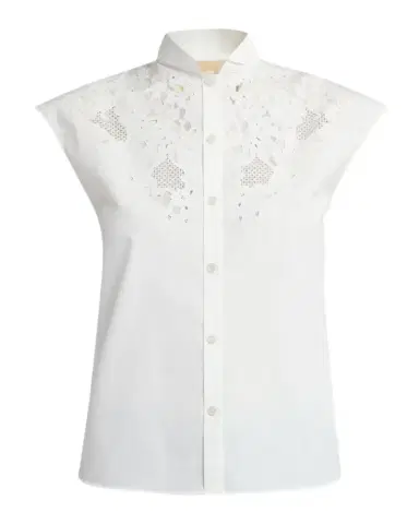 Valentino Garavani Broderie Anglaise Cap-Sleeve Button-Down Shirt | Thumbnail 1 Valentino Garavani Broderie Anglaise Cap-Sleeve Button-Down Shirt | Thumbnail 1