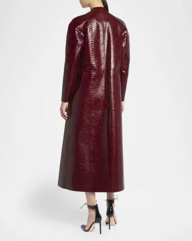 Tom Ford Snake-Embossed Leather Long Coat | Thumbnail 3