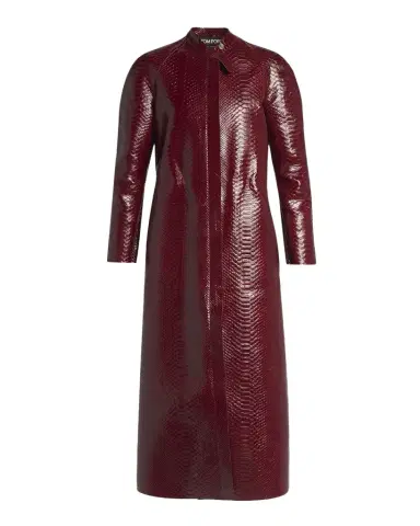 Tom Ford Snake-Embossed Leather Long Coat | Thumbnail 1