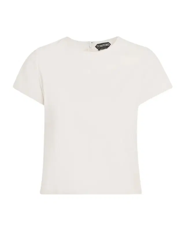 TOM FORD Leather Short-Sleeve Top
