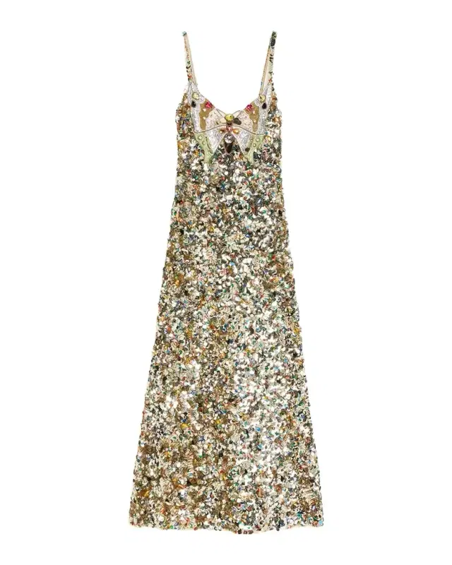 Butterfly Embroidered Tulle Maxi Dress