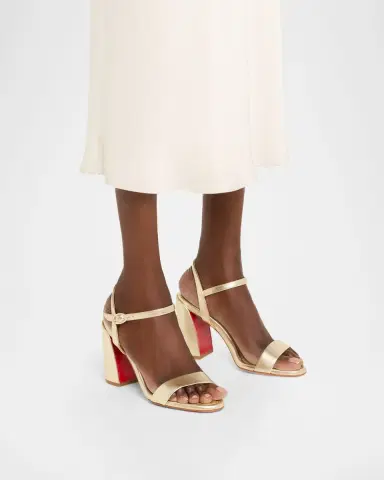 Christian Louboutin 85mm Miss Jane Metallic Leather Ankle-Strap Sandals | Thumbnail 2 Christian Louboutin 85mm Miss Jane Metallic Leather Ankle-Strap Sandals | Thumbnail 2
