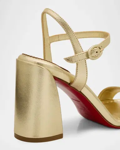 Christian Louboutin 85mm Miss Jane Metallic Leather Ankle-Strap Sandals | Thumbnail 5 Christian Louboutin 85mm Miss Jane Metallic Leather Ankle-Strap Sandals | Thumbnail 5