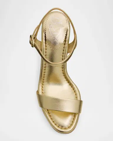 Christian Louboutin 85mm Miss Jane Metallic Leather Ankle-Strap Sandals | Thumbnail 6 Christian Louboutin 85mm Miss Jane Metallic Leather Ankle-Strap Sandals | Thumbnail 6