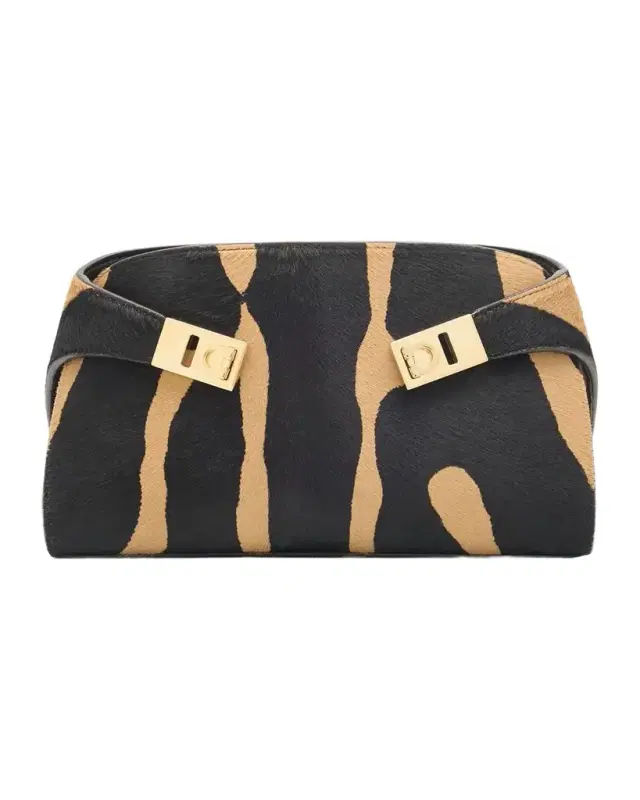 Ferragamo Hug Zebra-Print Calf Hair Shoulder Bag