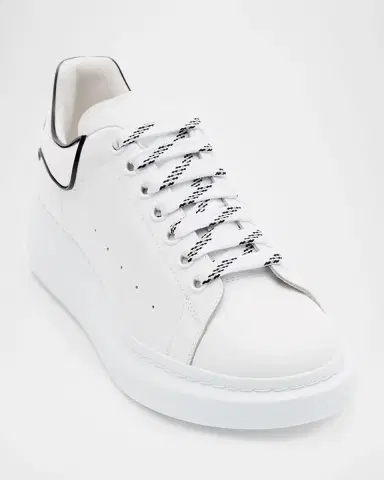 Alexander McQueen Men's Contrast-Trim Leather Oversized Sneakers | Thumbnail 2 Alexander McQueen Men's Contrast-Trim Leather Oversized Sneakers | Thumbnail 2