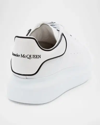 Alexander McQueen Men's Contrast-Trim Leather Oversized Sneakers | Thumbnail 3 Alexander McQueen Men's Contrast-Trim Leather Oversized Sneakers | Thumbnail 3