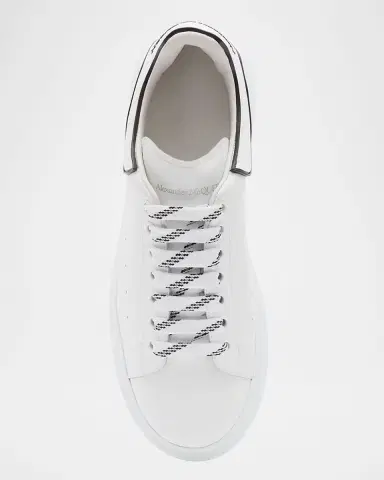 Alexander McQueen Men's Contrast-Trim Leather Oversized Sneakers | Thumbnail 4 Alexander McQueen Men's Contrast-Trim Leather Oversized Sneakers | Thumbnail 4