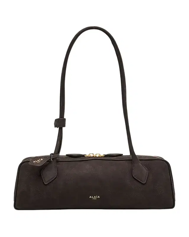 ALAÏA Le Teckel Medium Suede Shoulder Bag
