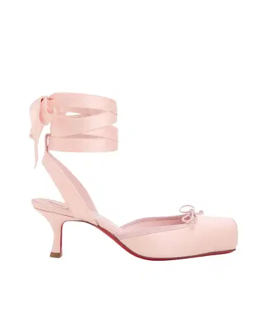 Christian Louboutin 55mm Cassia Lace-Up Satin Ballet Pumps | Thumbnail 1