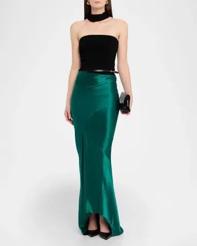 Tom Ford Asymmetric Satin Maxi Skirt With Train | Thumbnail 2 Tom Ford Asymmetric Satin Maxi Skirt With Train | Thumbnail 2