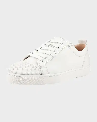 Christian Louboutin Men's Louis Junior Spikes Leather Low-Top Sneakers | Thumbnail 2 Christian Louboutin Men's Louis Junior Spikes Leather Low-Top Sneakers | Thumbnail 2