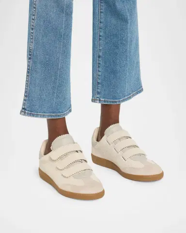 Isabel Marant Beth Mixed Leather Triple-Grip Sneakers | Thumbnail 2