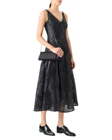 Akris Lacquered Sea Faille Sleeveless Midi Dress | Thumbnail 1 Akris Lacquered Sea Faille Sleeveless Midi Dress | Thumbnail 1