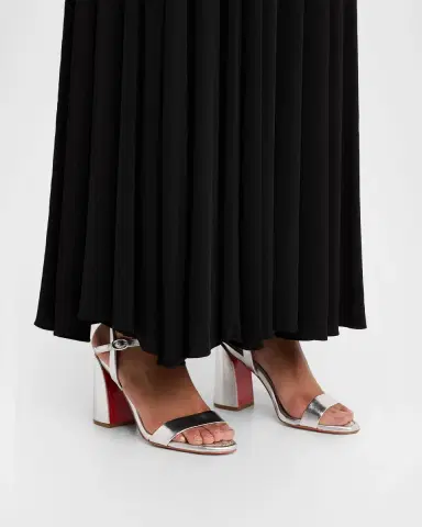 Christian Louboutin 85mm Miss Jane Metallic Leather Ankle-Strap Sandals | Thumbnail 2