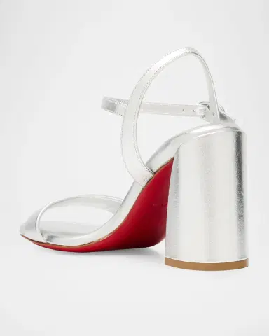 Christian Louboutin 85mm Miss Jane Metallic Leather Ankle-Strap Sandals | Thumbnail 4