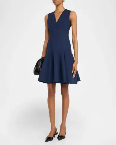 Akris Techno Neoprene Fit-and-Flare Dress | Thumbnail 4