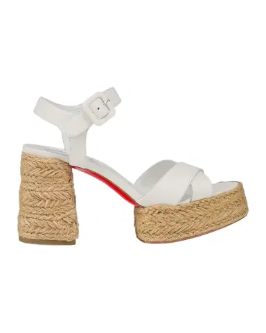 Christian Louboutin 70mm Calakala Leather Crisscross Espadrille Sandals | Thumbnail 1 Christian Louboutin 70mm Calakala Leather Crisscross Espadrille Sandals | Thumbnail 1