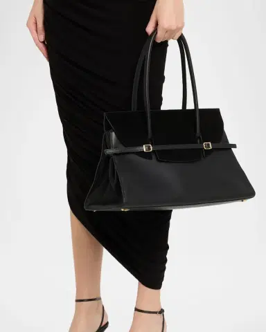 SIMKHAI River Suede Flap Leather Shoulder Bag | Thumbnail 2