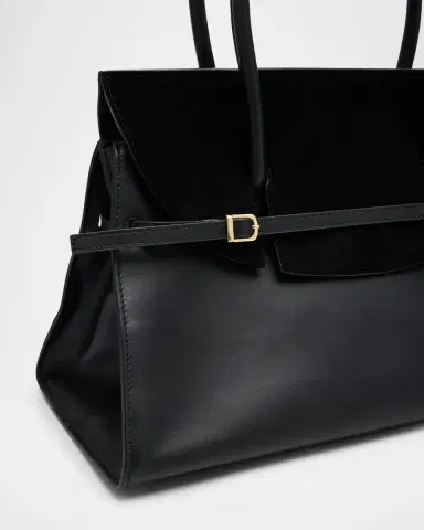 SIMKHAI River Suede Flap Leather Shoulder Bag | Thumbnail 6